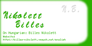 nikolett billes business card